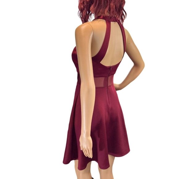 (6 for $25) My Michelle Fit & Flare Garnet Dress size 3 - Picture 3 of 7